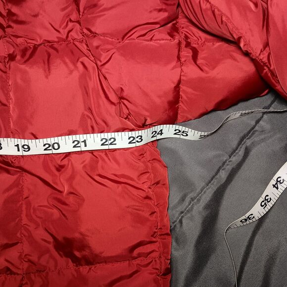 Eddie Bauer Goose Down Large Puffer Jacket Red Quilted Ripstop USA MCM Clean - Picture 5 of 16